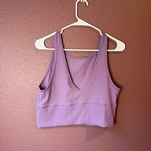 Lululemon Athletica Lavender Ribbed Crop Top Reversible